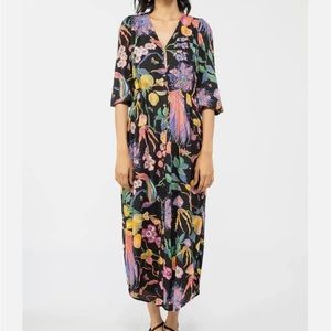 Banjanan Black Floral dress- EUC- M